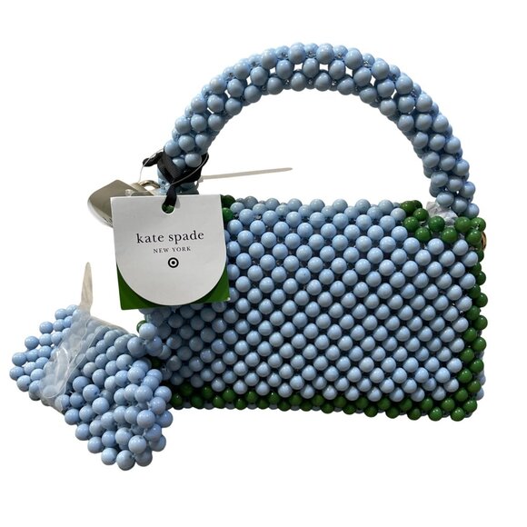 Kate Spade x Target Colorblock Beaded Crossbody Bag Blue Green New Purse - Picture 2 of 6